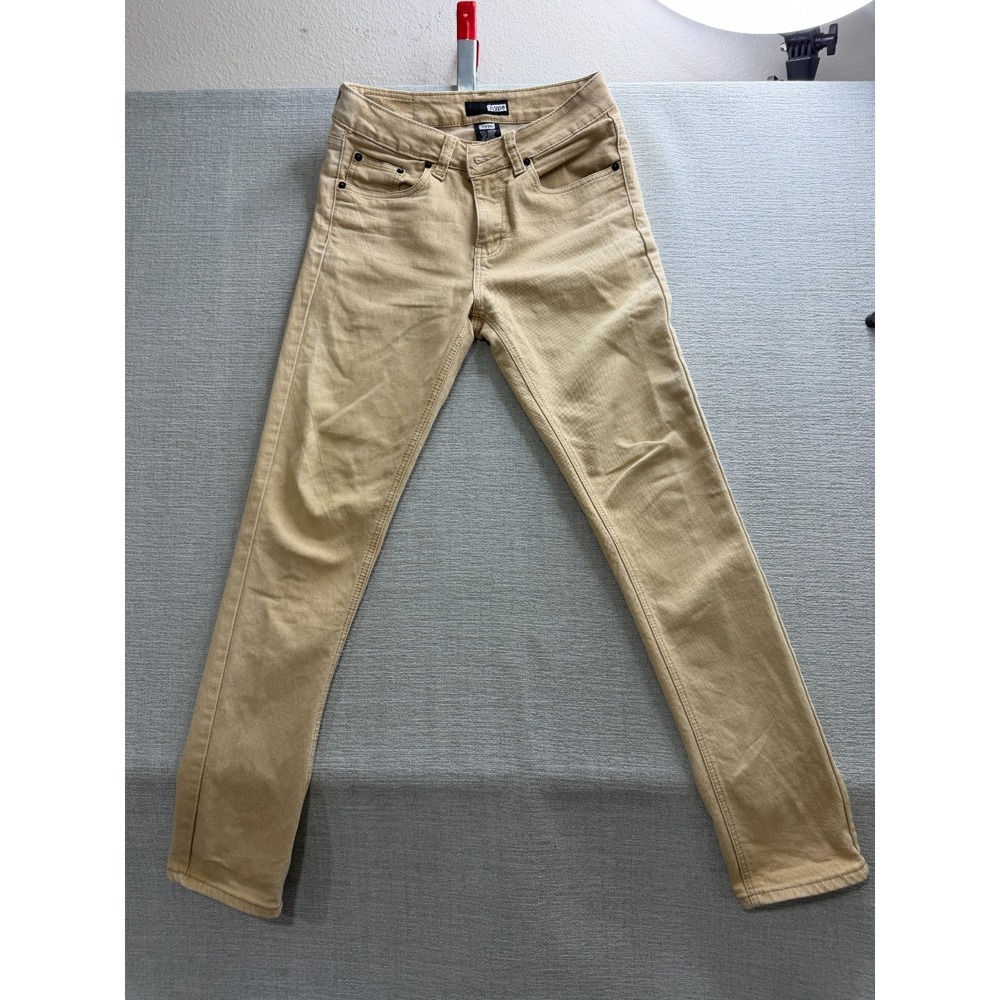 Hype Jeans Mens 30x32 Beige Denim Cotton Stretch Logo Skinny Leg Light Wash